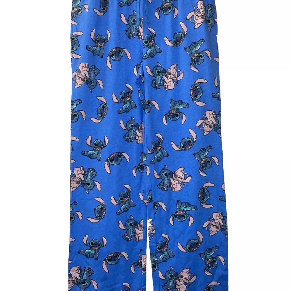 Blue Woman’s Pajamas with Stitch Cartoon Print Sz Medium